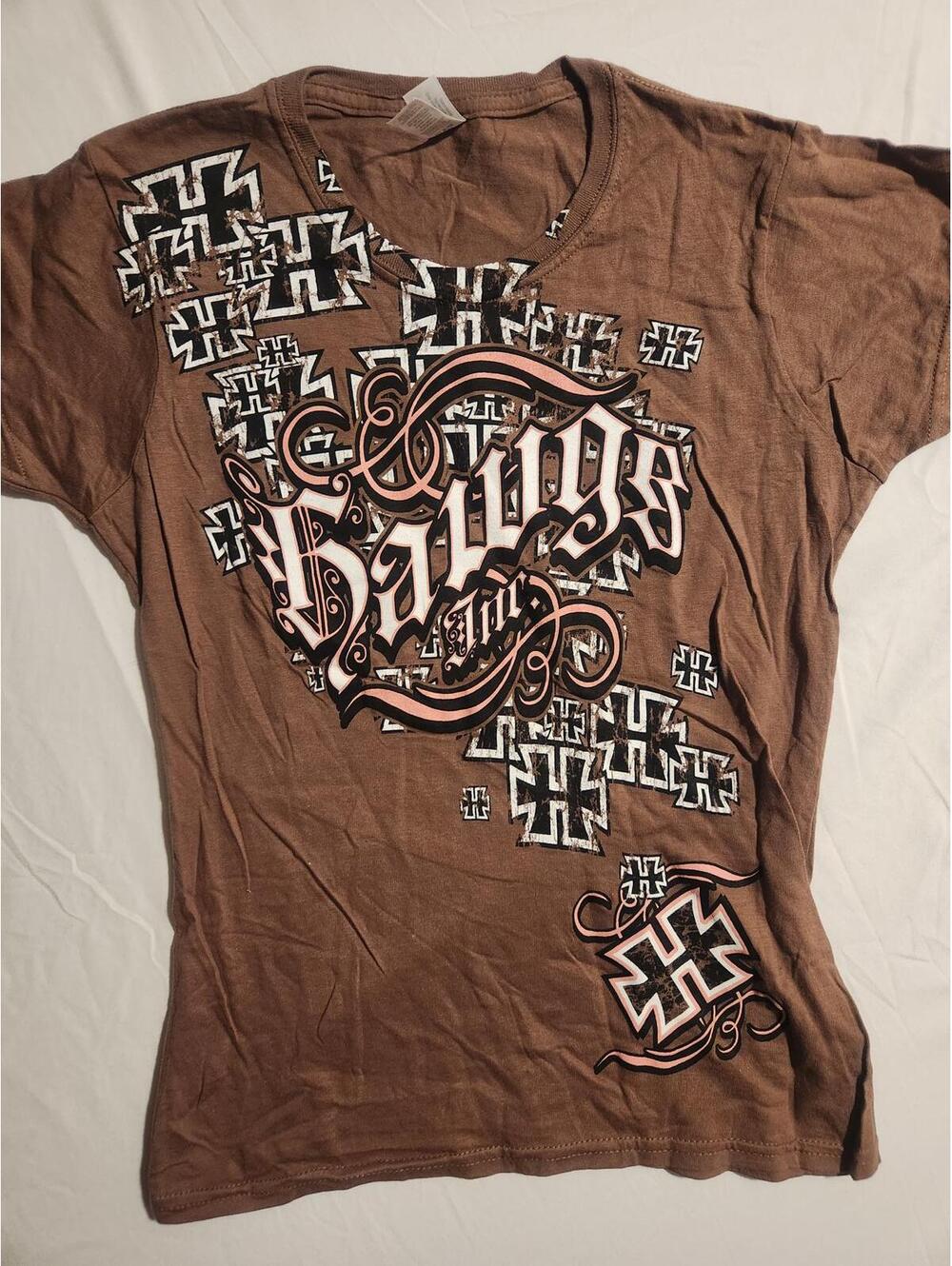 NWOT Hawgs Inc Sturgis Shirt. Pinkish Tan Color. Women's Size Medium
